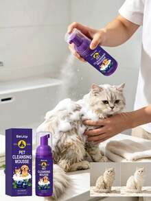 Pet Waterless Bathing Shampoo, Suitable For Cats, Dogs And Young Pets, No Water Needed, Quick And Easy Cleaning, Gentle Cleansing, Odor Removal, Soft And Shiny Fur, Effective Stain Removal, Protects Pet Skin, Squeeze Out Appropriate Amount Of Foam And Apply To Pet's Body, Apply Evenly, Wipe Dry With Towel - Pet No-rinse Shampoo - View 2