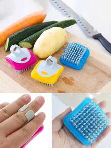 1pc Multifunctional Vegetable Brush, Potato Cleaning Brush, Kitchen Fruit And Vegetable Cleaning Brush, Suitable For Carrots, Tomatoes, Apples And More, Kitchen Sieve Cleaning Brush, Descaling Cleaning Brush, Essential Kitchen Tool - Multicolor - View 2