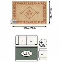 1 Buah Karpet Persia Timur Tengah Tradisional Motif Paisley Berlian Warna Beige & Burgundy, Karpet Persegi Panjang Gaya Klasik Vintage dari Bahan Kasmir Imitasi dengan Medali Tengah Berlian Berlapis dan Detail Pinggiran Paisley, Dapat Dicuci dengan Mesin, Cocok untuk Ruang Tamu dan Kamar Tidur, Dekorasi Rumah Sepanjang Musim - MultiWarna - View 12