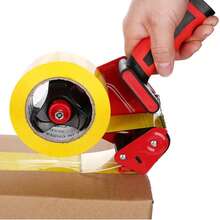 Handheld Tape Dispenser, Plastic Tape Sealer With Metal Cutting Blade, 2 Inch (50mm) Clear Packing Tape Cutter, Suitable For Carton Sealing, Parcel Shipping, Home Moving, Small Business Packaging Supplies, Bonus: 1 Pair Work Gloves - Multi-color - View 2
