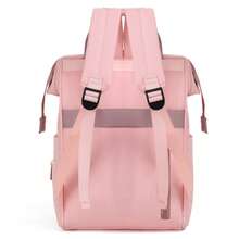 1pc Solid Color Decorative Nylon Diaper Bag With Bottle Pocket, Wide Shoulder Strap, Large Capacity, Back Luggage Strap, Suitable For Moms' Daily Baby Care - Multicolor - View 6