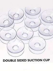 40pcs Bohemian Style Transparent Double-Sided Suction Cup Hook - Easy Installation, No Drilling Required For Wall Mounting, Multi-Purpose Non-Slip Mat - Clear - View 6
