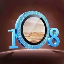 2026 New Blue Lens Film, Glitter Camera Lens Protector Compatible With IPhone 18 Pro/18 Pro Max, Camera Lens Protective Sticker/Rear Cover Protective Ring, Fashionable Phone Accessory - Multicolor - View 4