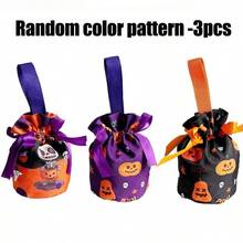 Halloween Candy Gift Bag -1/3 Reusable Fabric Candy Bags With Drawstrings And Handles - Perfect For Halloween Candy Requests, Party Gifts, And Children's Gifts - Multicolor - View 9