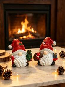 1 Set Of 2 Small Decorative Figurines In Multiple Styles, Suitable For Desk Decor And Room Decoration - 1PC - View 1