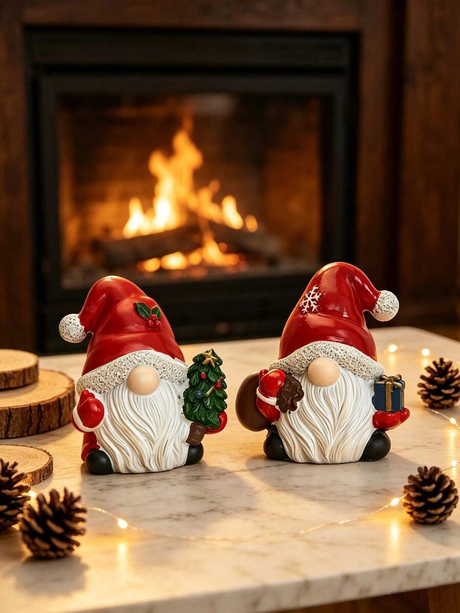 1 Set Of 2 Small Decorative Figurines In Multiple Styles, Suitable For Desk Decor And Room Decoration - 1PC - View 1