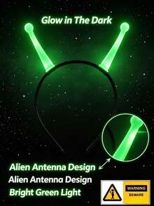 1pc - Halloween Costume Props, Luminous Alien Headbands, Festive Atmosphere Props, Luminous Headbands, Party Luminous Props - Multicolor - View 4