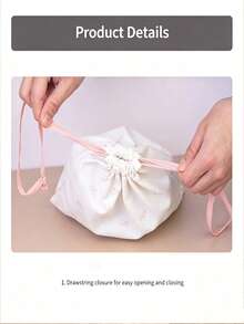 Bowknot Print Cotton Drawstring Bag, Reusable Storage Bag, Suitable For Daily Use, Gifts, Weddings And Party Favors, Canvas Fabric With Adjustable Drawstring, Suitable For Clothing, Underwear And Shoes Storage, DIY Crafts, Bridal Shower And Display Packaging - Multicolor - View 7