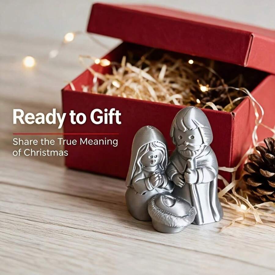 Christmas Nativity Scene Holiday Miniature Sculpture Decoration - Upgraded Version - View 1