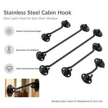 2pcs Privacy Hook And Eye Latch For Barn Door, Stainless Steel Gate Latch Barn Door Lock Cabin Hooks For Gate Shutters Window Slide Barn Shed Cabinet Bathroom - Multicolor - View 5
