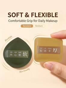 Super Soft Makeup Powder Puff, Wet & Dry Dual-Use Reusable Washable Hydrophilic Polyurethane Cushion Sponge, Non-Absorbent Foundation Blender For Liquid Cream Powder, Contour Makeup Tool, Back To School Gift, Makeup Essential For - Multicolor - View 5