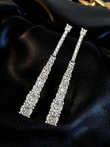 1 Pair Fashion Cubic Zirconia Earrings For Women, Wedding, Engagement, Party Jewelry, Valentine's Day Gift - 1# - View 4