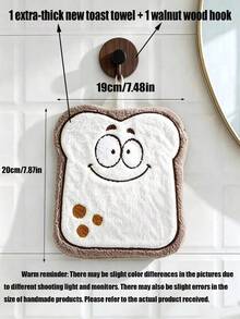 2pcs/4pcs Cartoon Food Shaped Hand Towels, Cute Toast, Cookie, Cupcake And Pizza Hand Towels, Absorbent And Hangable, Suitable For Home Kitchen - Multicolor - View 15