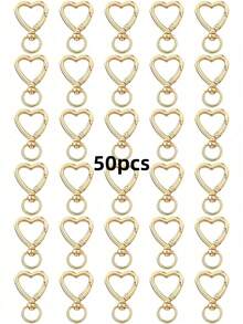 10/20/30/60pcs Heart-Shaped Rotating Keychain Hooks, Cute Zinc Alloy Spring Clasp Key Rings, Handbag Clips, Suitable For DIY Crafts - Multi-color - View 15