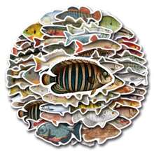 55pcs Funny Fish Stickers Pack | Beautiful Pattern Stickers, Vintage Decorative Decals Bottles, Decorative Paper, Journaling, Laptop, Bumper, Skateboard, Scrapbook, Suitcase, Refrigerator, Plan Book, Keyboard, Car Sticker - Fun Fish Stickers - View 1
