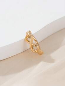 1pc Infinity Shaped Pierced Navel Ring, Suitable For Women's Daily Wear, Dating And Party Matching - Yellow Gold - View 5
