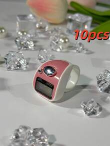 Lightweight Colorblock LED Ring Counter, Portable Manual Button Tally Counter, Resettable Mini Electronic Counter, Digital Display Multi-Color Blend, Mini Counter For Sports/Training/Prayer - Multicolor - View 24