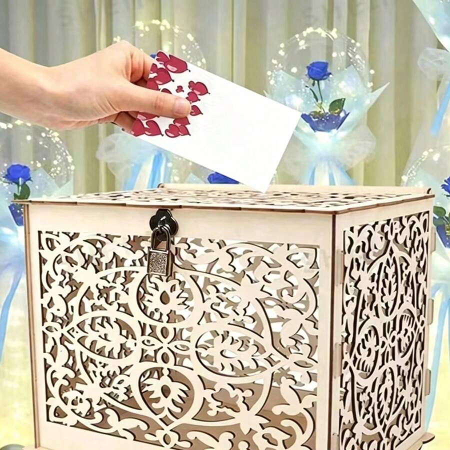 Acrylic Wedding Card Box, Gift Card Storage Box, Suitable For Weddings, Baby Showers, Birthdays And Graduation Ceremonies - 1 YEAR - View 1