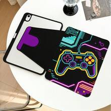 1pc Flip Desktop Protective Case With Pen Slot, Game Console Pattern, 360° Rotating Stand, Compatible With Honor 8/9/10/X8/X8A/X9/X8Pro/X9Pro/X9A/ Matepad Pro/Matepad SE 11/Matepad 11/Apple 10th Gen/ 11 2025 (A16) And A9 And Other Popular Models - Multicolor - View 7