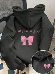 Tween Girl Fun Graphic Print Sweatshirt, Warm & Comfortable Thermal Lined Pullover Sweatshirt For Autumn/Winter - Dark Grey - View 1