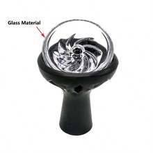 1pc Arabic Hookah Accessory Glass Silicone Bowl Compatible With Charcoal Screen, Black Hookah Bowl - Black - View 5
