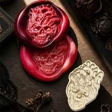 Vintage Embossed Wax Seal Stamp, Dark Style Wax Seal Stamp Head For Letter Sealing, Suitable For Wedding Invitations, Gift Packaging DIY, Holiday Gift Boxes, Greeting Card Decoration - Wraith Skull - View 1