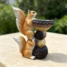 Double Squirrel Resin Bird Feeder Garden Yard Decor Outdoor Bird Feeder Balcony Landscape Decoration Craft - Bird Feeder - View 7