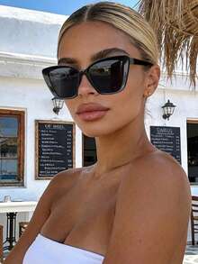 3pcs/Set Women's Multi-Color Cat Eye Fashion Glasses, Y2K Street Style Accessories, Suitable For Summer Wear, Back To School, Beach Party - A - View 13