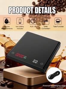 [Holiday Best Seller] Suitable For Espresso Machine Or Pour Over Coffee. 2kg Large Capacity Kitchen Scale, High Definition Digital Display. With Non-Slip Base. Kitchen Essential. Rechargeable. - Multicolor - View 6