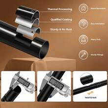 1 Set Heavy Duty Adjustable Curtain Rod, Fits 28-158 Inch Windows, With Twisted Decorative Finials, Splice Curtain Rod, With Brackets, Perfect For Windows And Shower Curtains, Home Decor, Bedroom Curtains, 5/8'' Diameter Curtain Rod - Retro Cutout - Black - View 6