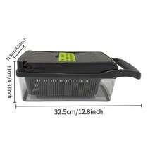 Multifunctional Vegetable Chopper, 7-In-1 Food Slicer And Dicer With Container, Hand Guard, Replaceable Blades, Kitchen Vegetable Cutter, Suitable For Onion, Carrot, Potato, Cucumber - Multicolor - View 3