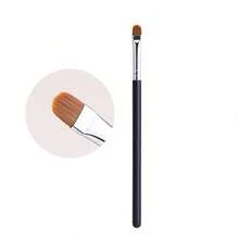 1pc Ultra-Thin Flat Round Concealer Brush, Precise Foundation Concealer Makeup Tool - Black - View 7