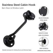2pcs Privacy Hook And Eye Latch For Barn Door, Stainless Steel Gate Latch Barn Door Lock Cabin Hooks For Gate Shutters Window Slide Barn Shed Cabinet Bathroom - Multicolor - View 4