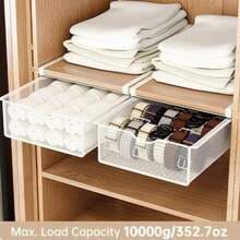 Pull-Out Hanging Underwear & Panties Storage Box, No Installation Smooth Sliding Wardrobe Iron Wire Basket, Pajamas Socks & Intimate Apparel Iron Wire Storage Bin, Multi-Layer Space-Saving Design, Breathable Iron Mesh Underwear & Socks Organizer Rack, Enhance Home Decor, Suitable For Office Desk, Wardrobe, Kitchen, Dormitory Storage, Applicable For Autumn Promotion, Halloween And Christmas Events - Multicolor - View 5