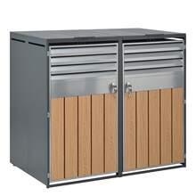 Deck Box Made Of Metal With Storage Foldable With Doors Grey - Grey - View 7