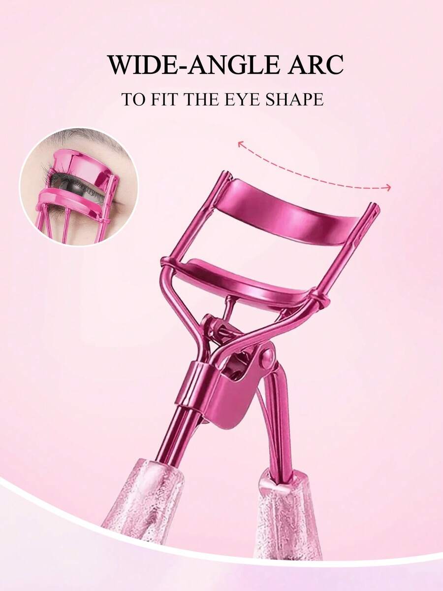 1 Set Eyelash Curler With 2 Replacement Pads, Stainless Steel Manual Eyelash Curler, Professional Beauty Tool, Portable Eyelash Curler With Replacement Pads, Suitable For Long-Term Use, Suitable For Home And Business Use, Suitable For All Makeup Women's Eyelash Curler Tool, Excellent Curling Effect, Precise Shaping Tool, Curling Device, Long-Lasting Eye Makeup