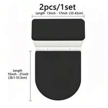 1 Set Solid Color Jacquard Corn Kernel Toilet Seat Cover And Toilet Tank Cover, Elastic Toilet Seat Cover Dustproof Set For Bathroom, Suitable For Small Standard Size Toilet Tank And Toilet Seat - A - View 4