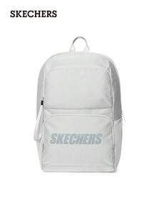 Skechers 男女通用大容量多隔層牛津布簡約字母印花雙肩包電腦包，31*17.5*45cm - 銀白色 - 查看 2