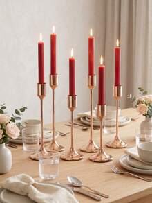 Candle Holder, Slim Candle Holder, Modern Decorative Candle Holder - Metal Candle Holder, Fireplace Decor, Tabletop Decor, Wedding Decor, Home Decor, Holiday Celebration Decor, Candlelight Dinner, Wedding Anniversary, Birthday Gift, Wedding, Party, Christmas - Romantic Style - View 3