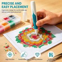 1pc Automatic Diamond Painting Tool Kit, Waxless Automatic Diamond Applicator Pen, Comfortable Grip Design, Ergonomic Diamond Painting Pen, Suitable For Adult DIY Crafts, Halloween And Christmas DIY Tools - Multicolor - View 4