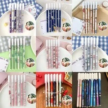 12pcs Random Color Erasable Ballpoint Pens, Blue Ink, Full Needle Tube, 0.5mm Tip, Cartoon Design, Perfect For Students And Office Use - Multicolor - View 3