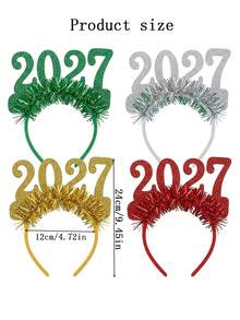 2027 New Year's Party Headband Set - Photo Props And Gifts For New Year's Eve Celebration; Decorated With Shiny Numbers And Stars To Enhance Festive Atmosphere - Perfect For Theme Parties, Birthdays And Christmas Celebrations. - Multiple Styles - View 5