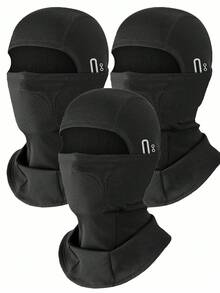1pc/2pcs/3pcs Unisex Solid Color Balaclava Hood Set, Single Hole Full Face Mask For Cycling, Suitable For Daily Wear And Outdoor Activities - Multicolor - View 10