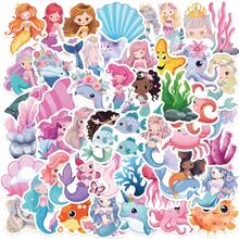 50 PCS Mermaid Sticker Set | Chic Paper Decals For Scrapbooking, Journals, Laptop, Skateboard, Helmet, Water Bottle, Car, Computer & More - Abstract People Stickers - View 8