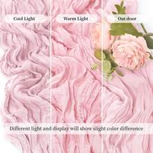 1/2/5pcs Light Pink Cheesecloth Table Runner Bohemian Gauze Fabric Tablecloth Suitable For Wedding Party Birthday Home Decor 2027 New Year Decoration - Multi-color - View 4