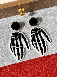 1 Pasang Anting-Anting Wanita Berbentuk Halloween, Hantu, atau Cakar Monster, Aksesori Sempurna untuk Pesta Liburan - MultiWarna - View 5