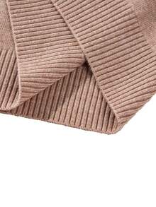 Men Solid Turtleneck Sweater, Basic Versatile Pullover Knit Jumper Autumn Winter Warm Inner Top - Brown - View 7