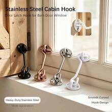 2pcs Privacy Hook And Eye Latch For Barn Door, Stainless Steel Gate Latch Barn Door Lock Cabin Hooks For Gate Shutters Window Slide Barn Shed Cabinet Bathroom - Multicolor - View 2