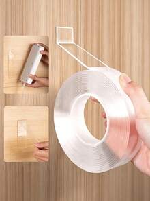 1 Roll Multi-Purpose Double-Sided Tape, Everyday Transparent Applicable Strong Stretchable Sealing Strip Rubber Sealing Strip, Easy To Use, Suitable For Home Bathroom Decor, Fall Decor, And Back To School Season. - Transparent - View 2