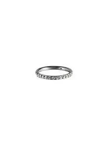 1pc CZ Hinged Septum Ring 316L Stainless Steel Side Set Zirconia Cartilage Hoop Women's Helix Piercing Earring Body Jewelry - As Shown - View 17
